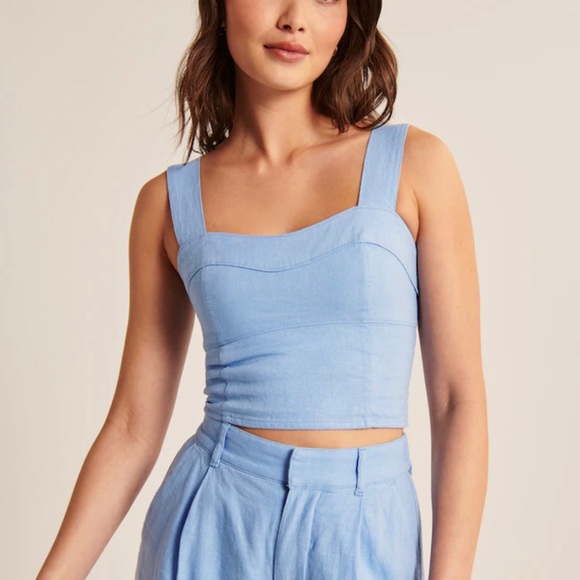 Abercrombie & Fitch Tops - Abercrombie & Fitch Linen Corset Top